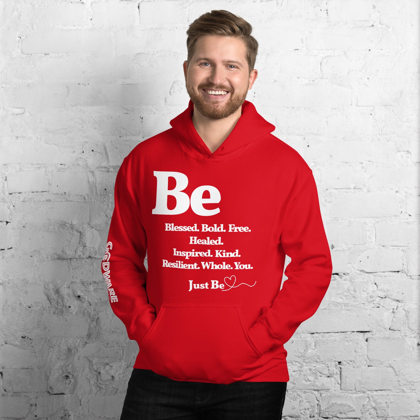 Be Inspired Unisex Hoodie - White Print