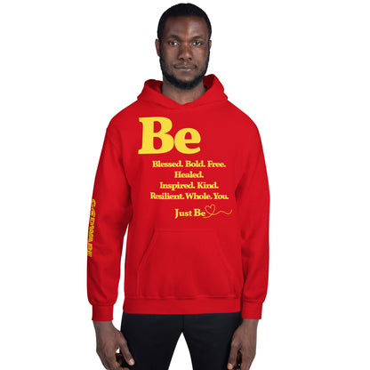 Be Inspired Unisex Hoodie - Yellow print