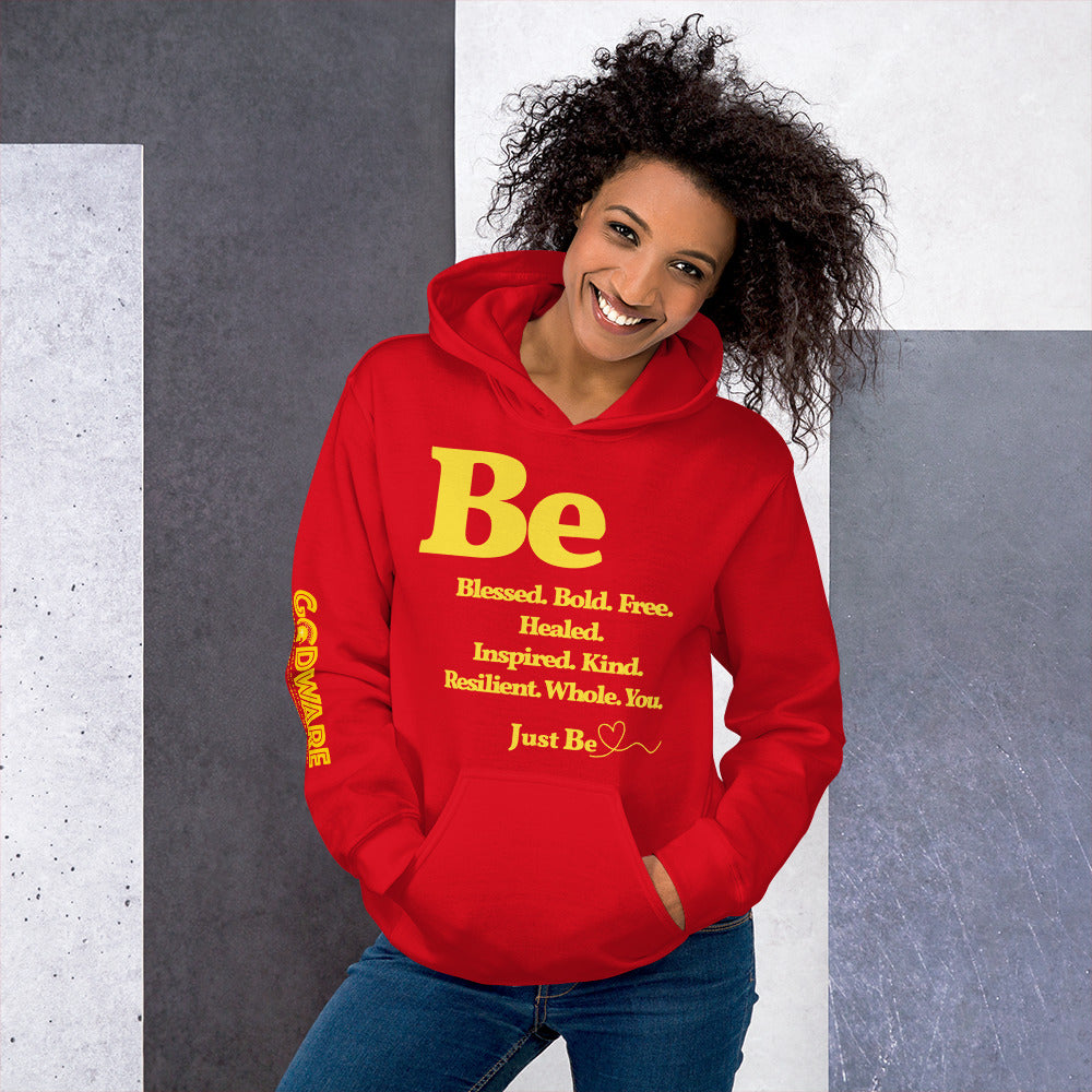 Be Inspired Unisex Hoodie - Yellow print