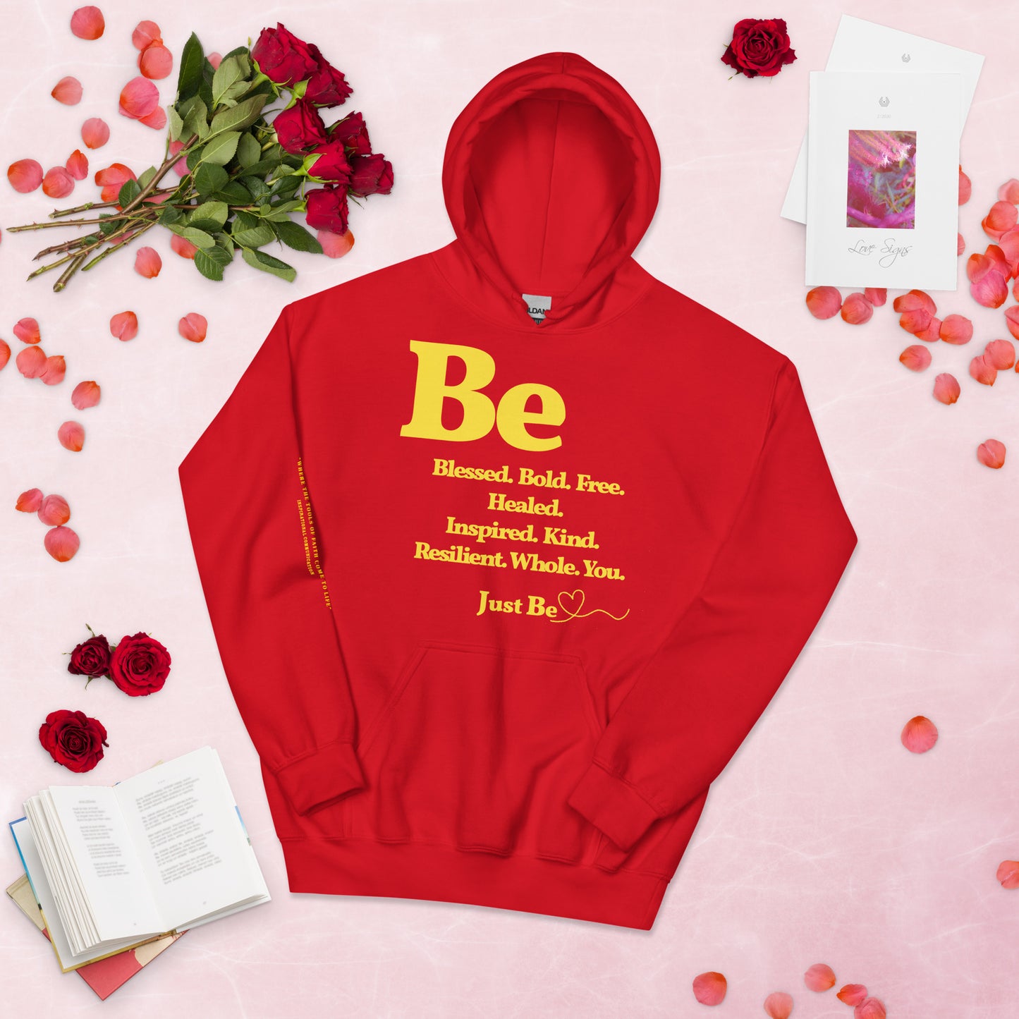 Be Inspired Unisex Hoodie - Yellow print