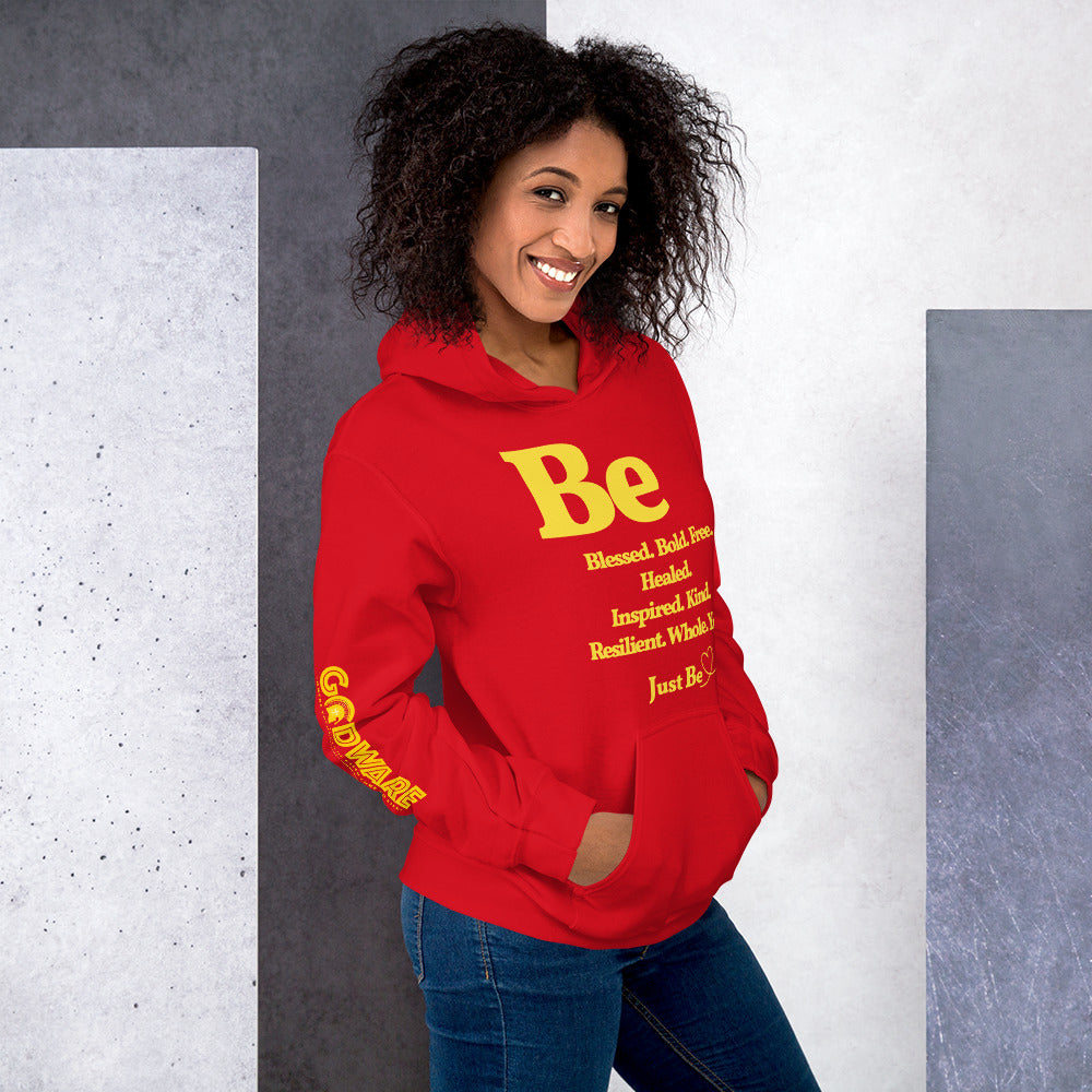 Be Inspired Unisex Hoodie - Yellow print