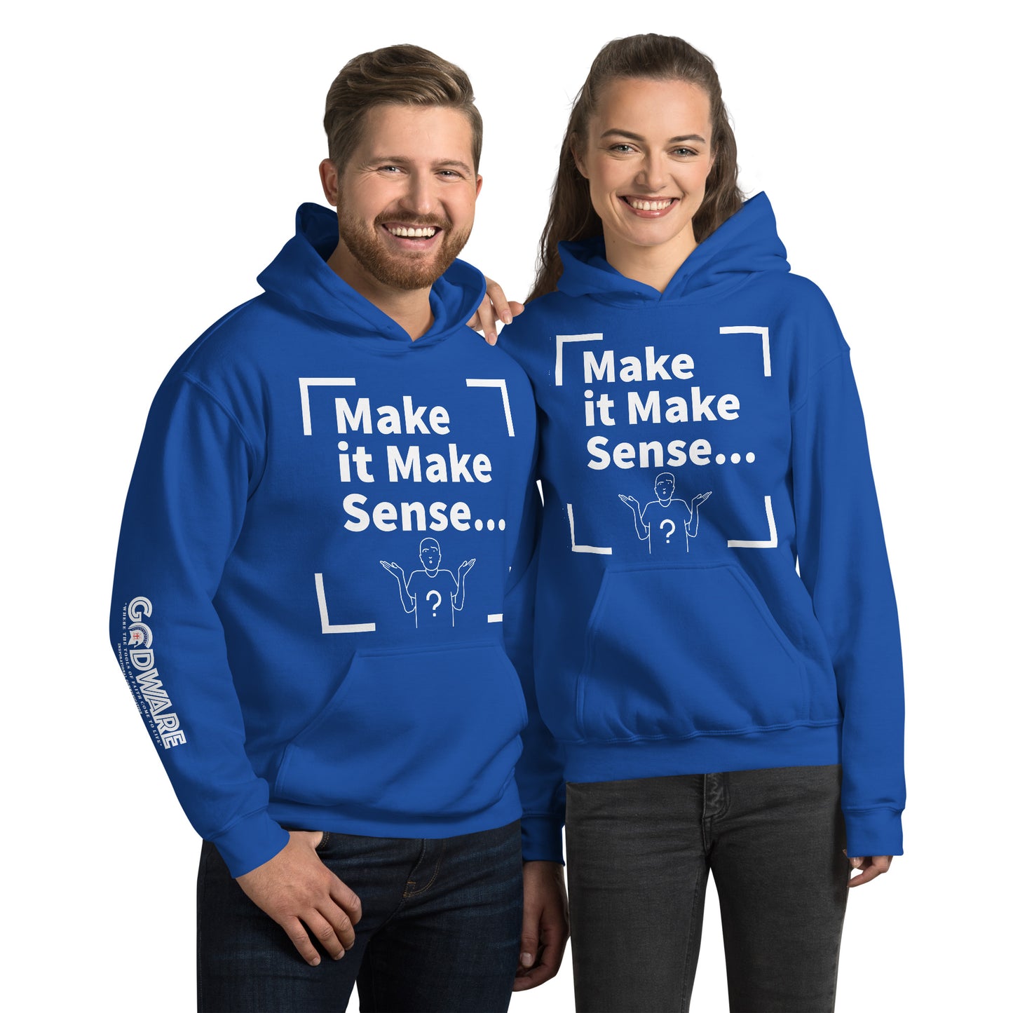 Make Sense Unisex Hoodie - White Print