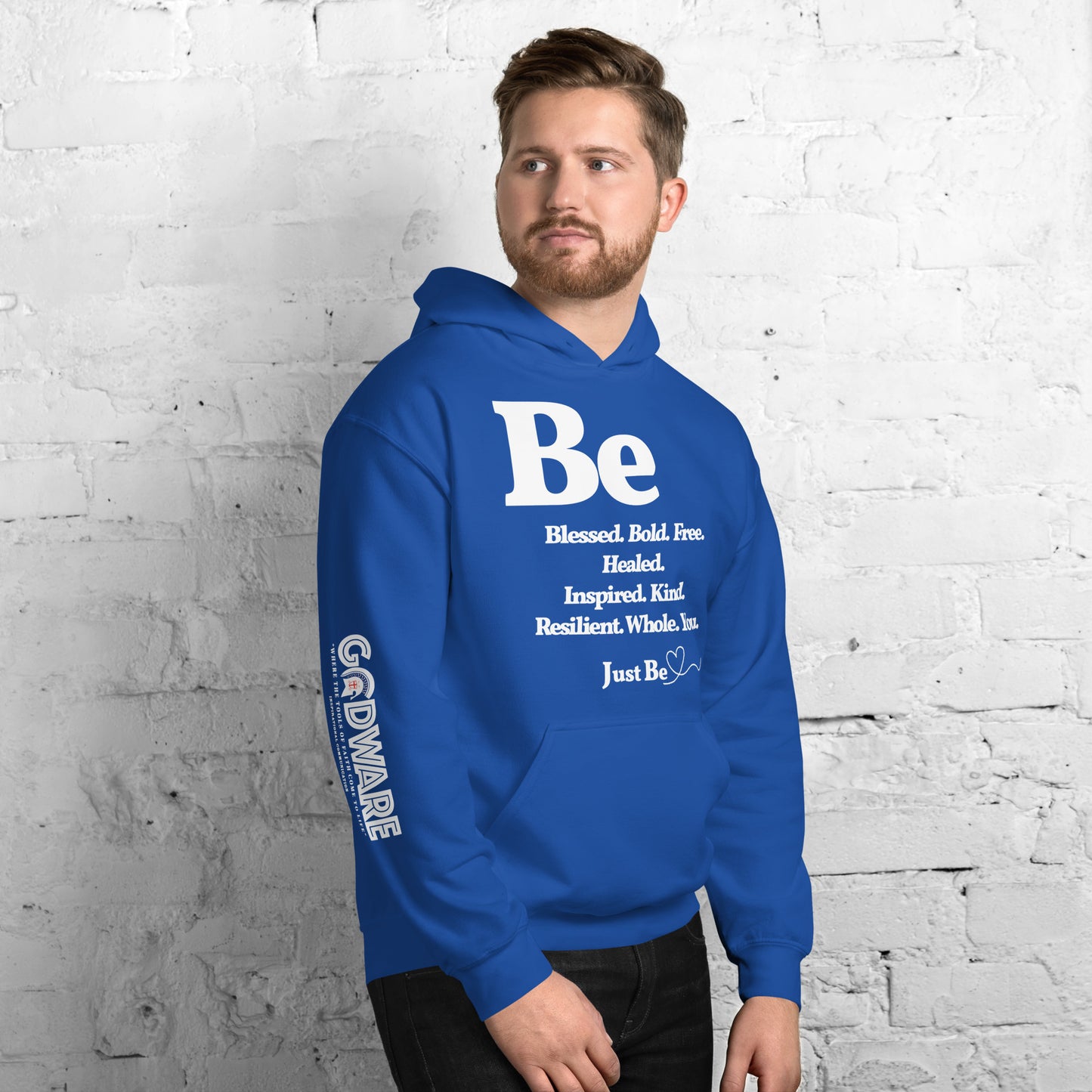 Be Inspired Unisex Hoodie - White Print