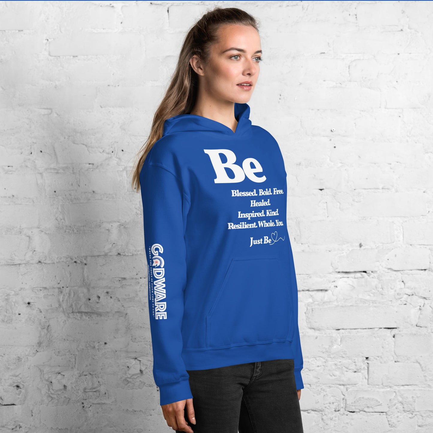 Be Inspired Unisex Hoodie - White Print