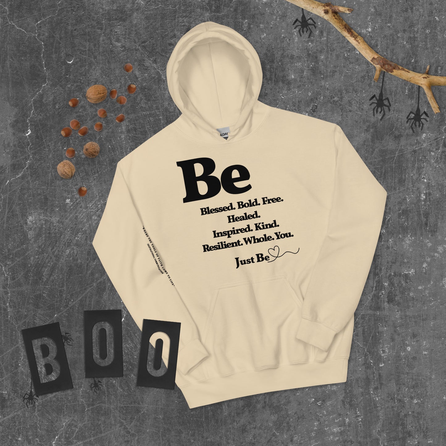 Be Inspired Unisex Hoodie - Black print