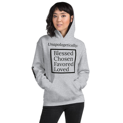 Unapologetic Cotton Unisex Hoodie - Black Print