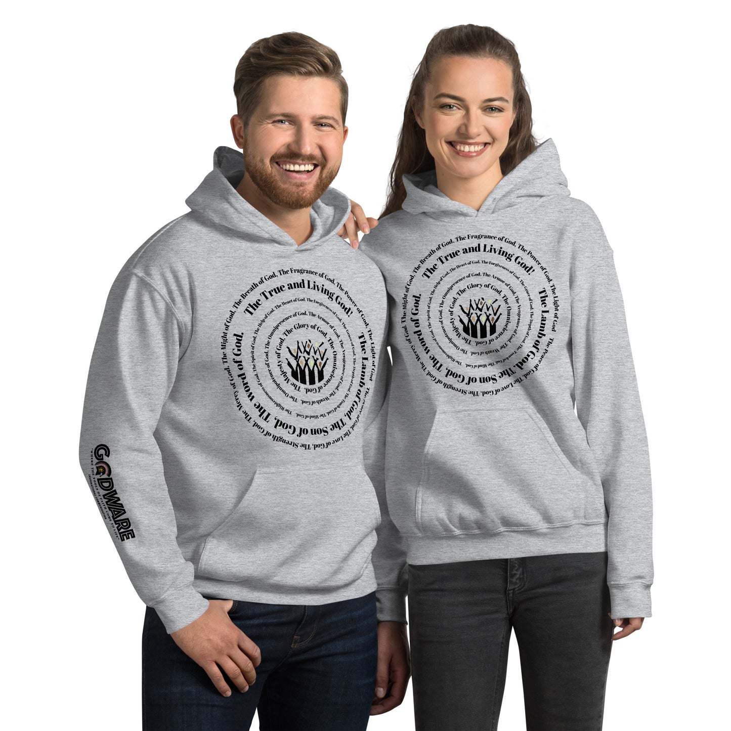 Attributes of God Unisex Hoodie - Black Spiral