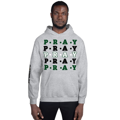 Pray Unisex Hoodie - Green, white Multi