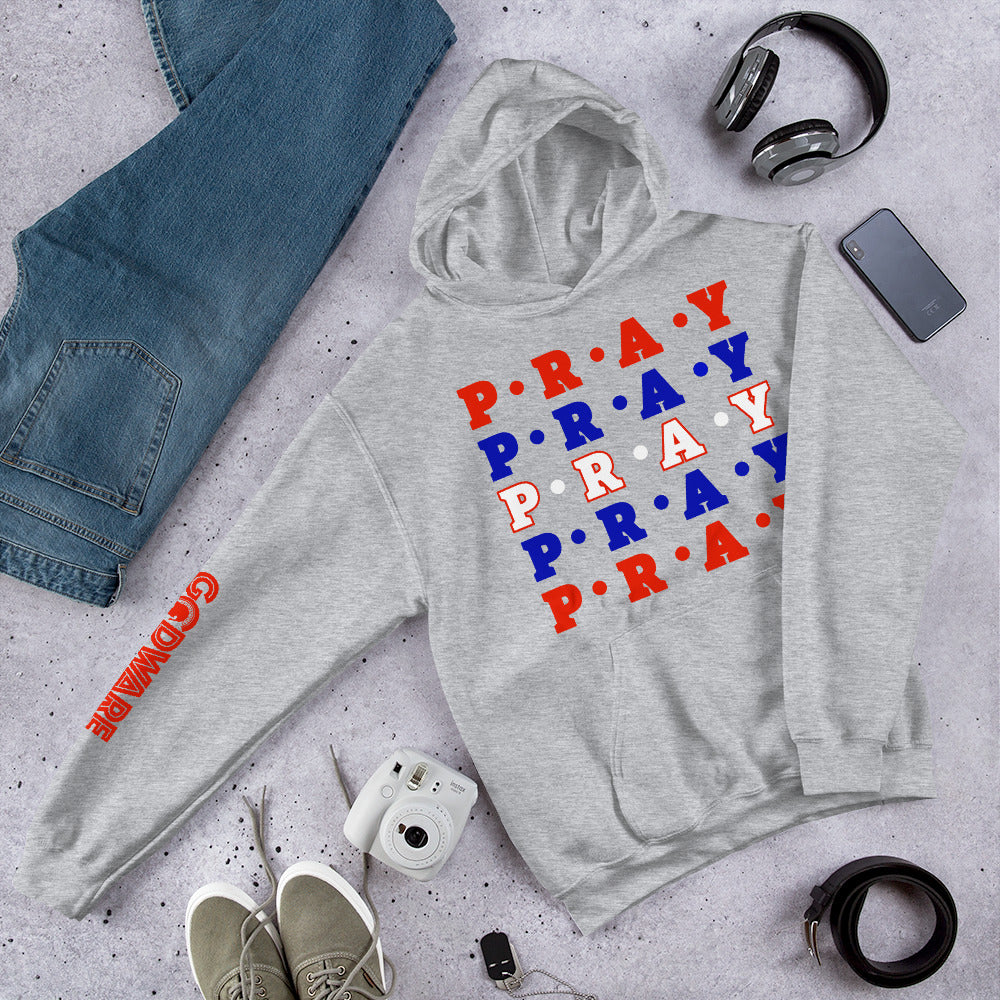 Pray Unisex Hoodie - Red Multi