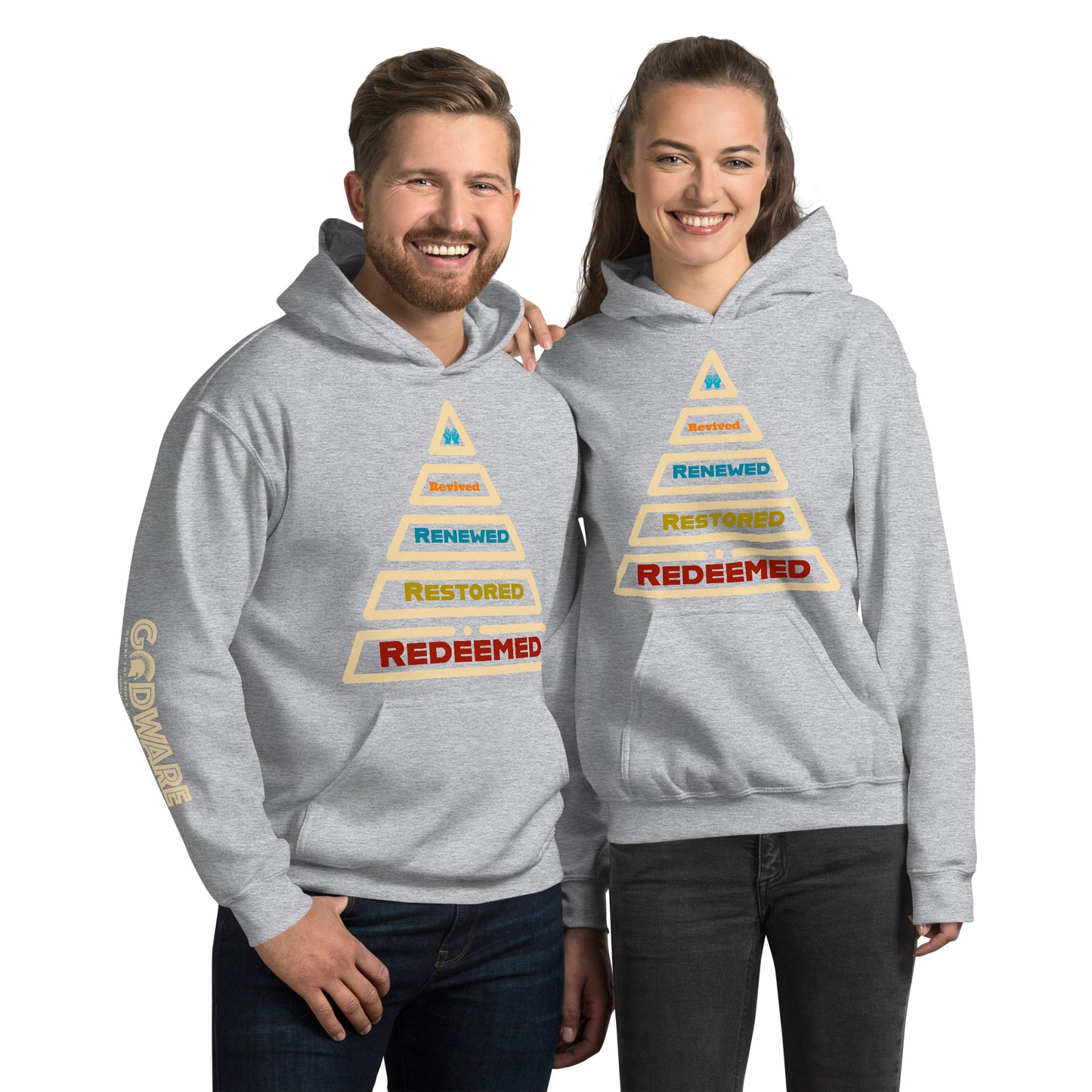 Redeemed Unisex Cotton Hoodie - Cream Multi