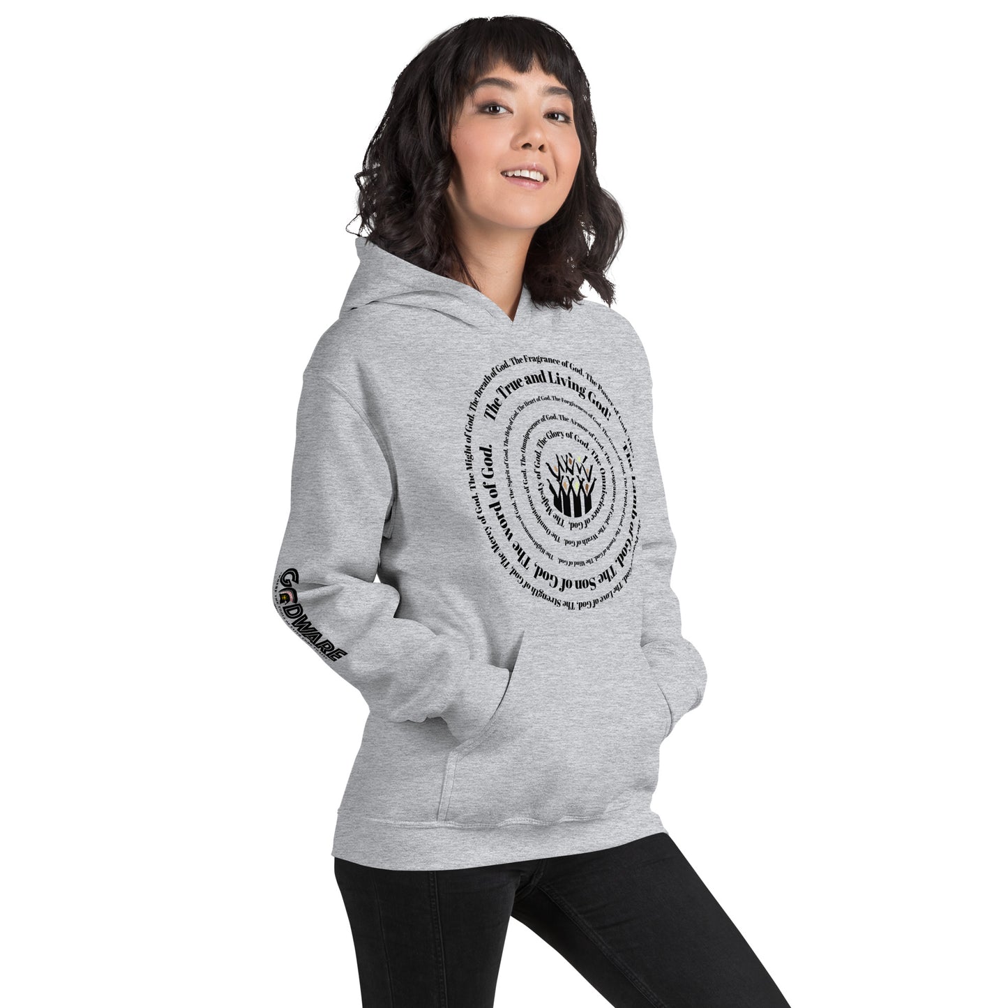 Attributes of God Unisex Hoodie - Black Spiral