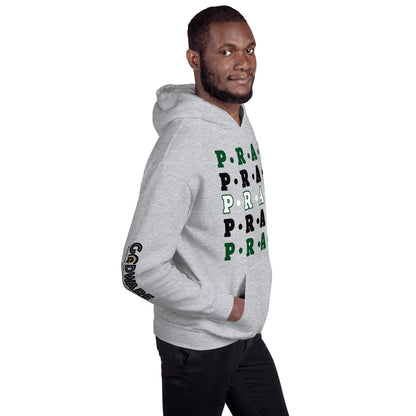 Pray Unisex Hoodie - Green, white Multi