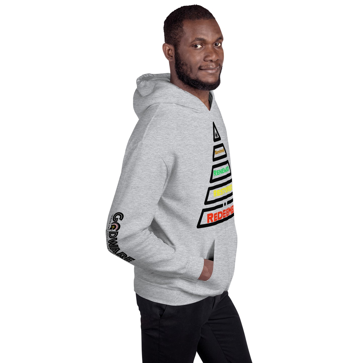 Redeemed Unisex Cotton Hoodie - Black multi