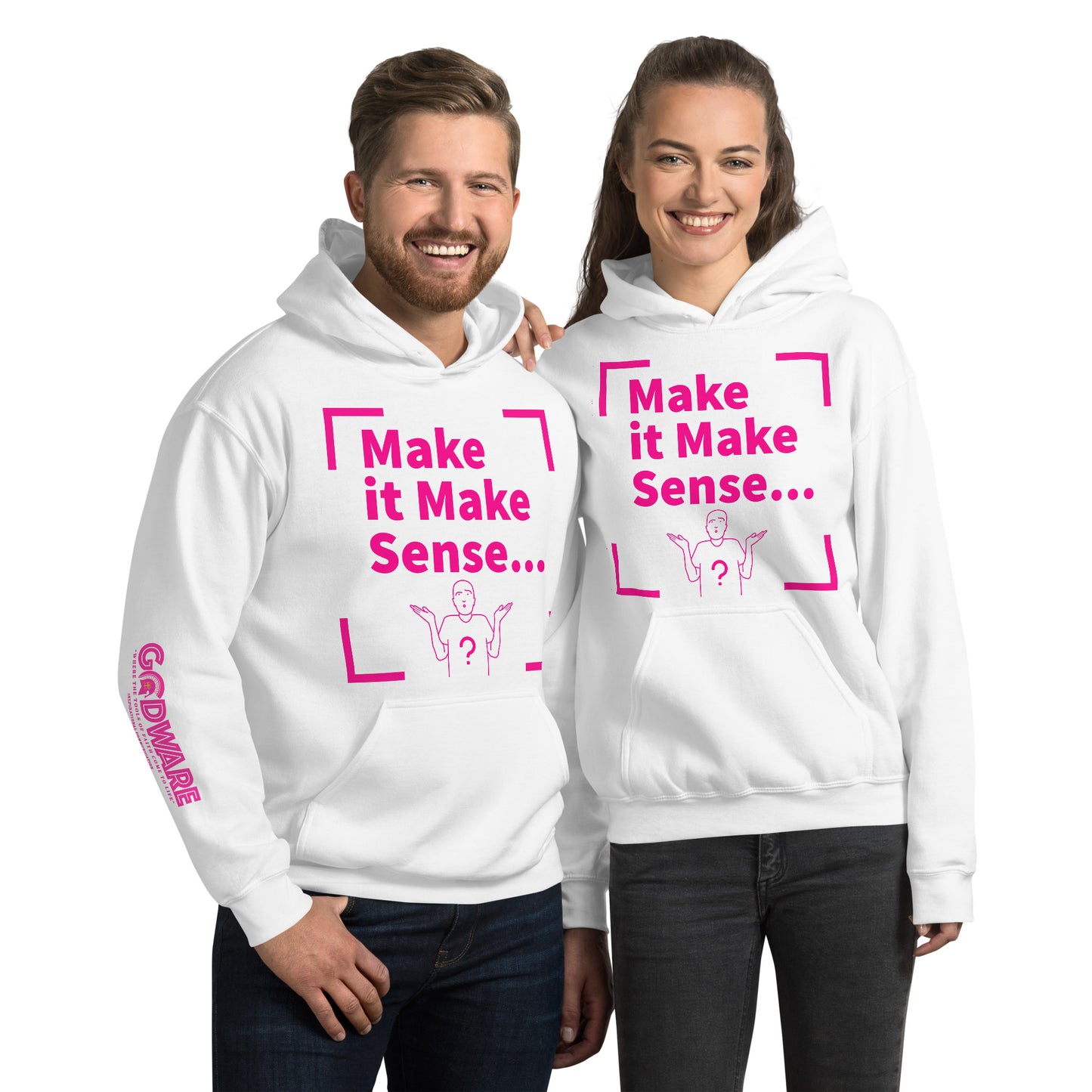 Make Sense Unisex Hoodie -  Pink Berry