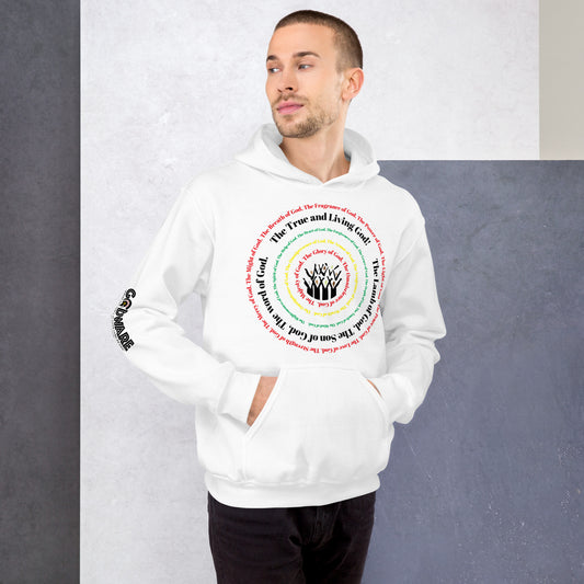 Attributes of God Unisex Hoodie - Multi color spiral