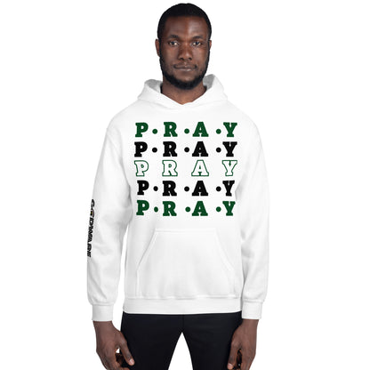 Pray Unisex Hoodie - Green, white Multi