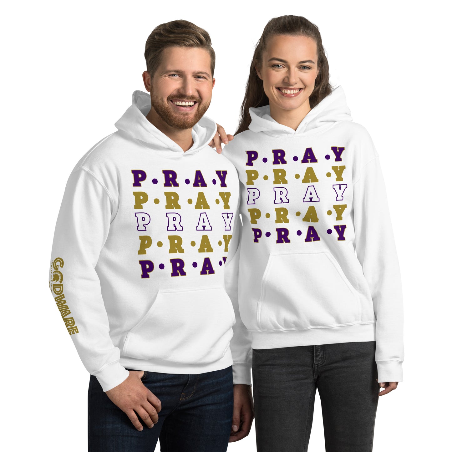 Pray Unisex Hoodie - Gold Multi