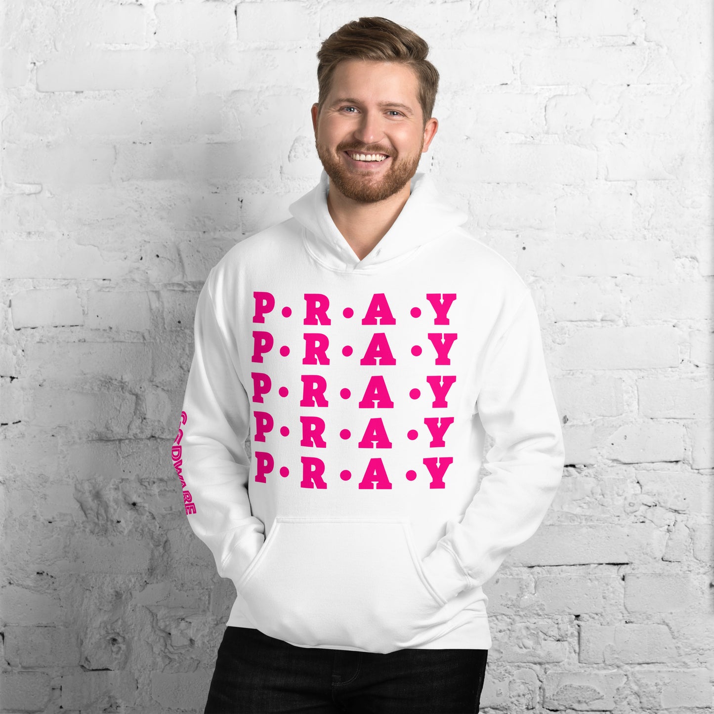 Pray Unisex Hoodie - Pink Multi