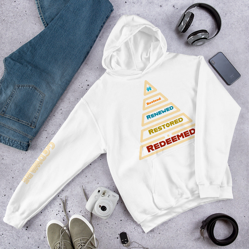 Redeemed Unisex Cotton Hoodie - Cream Multi