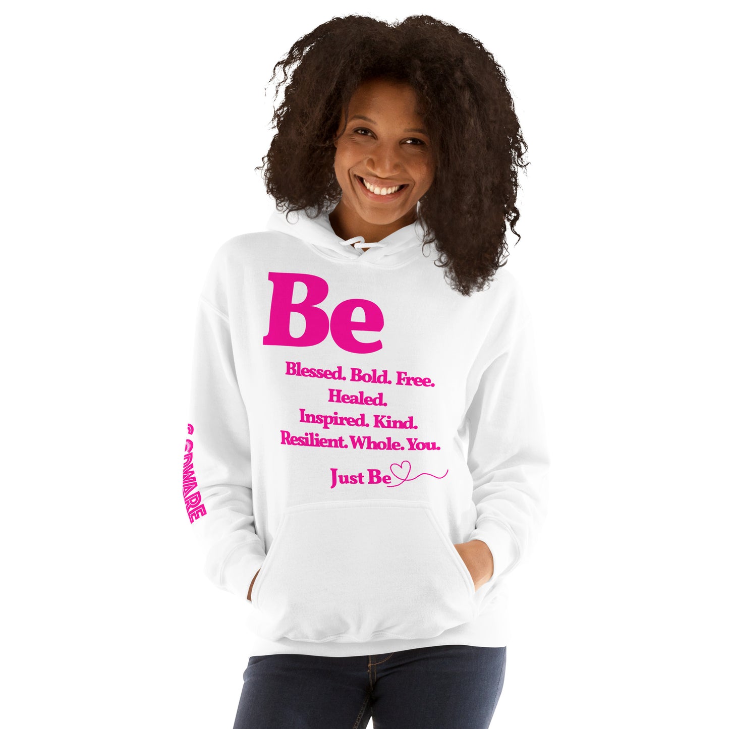 Be Inspired Unisex Hoodie - Pink print