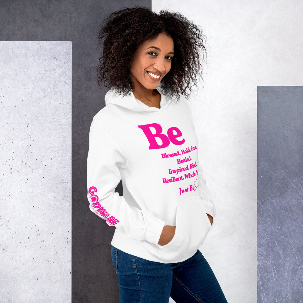 Be Inspired Unisex Hoodie - Pink print