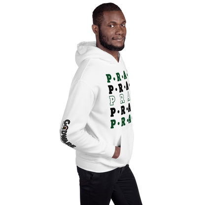 Pray Unisex Hoodie - Green, white Multi