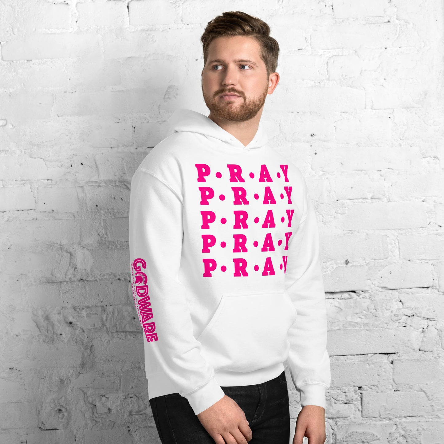 Pray Unisex Hoodie - Pink Multi