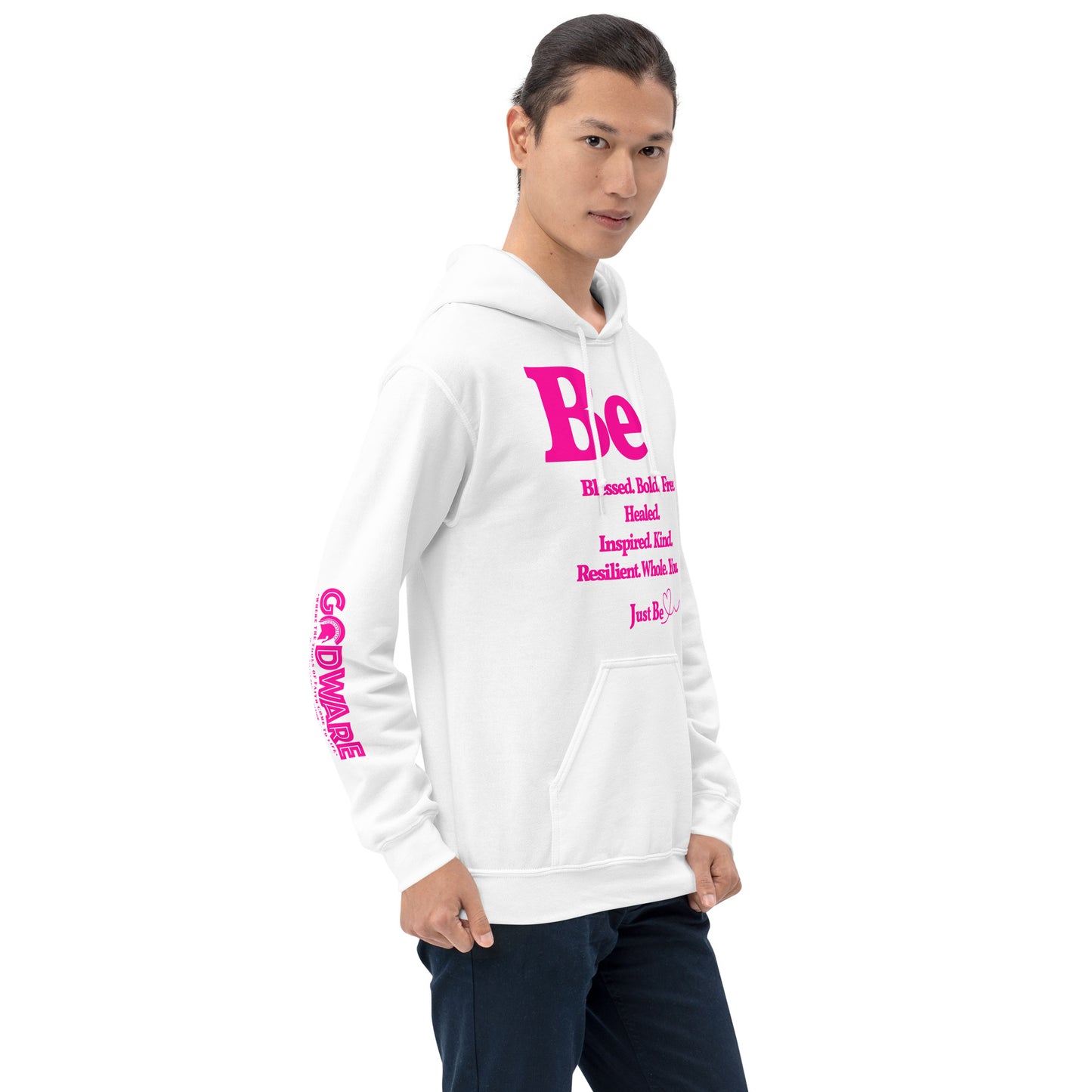 Be Inspired Unisex Hoodie - Pink print