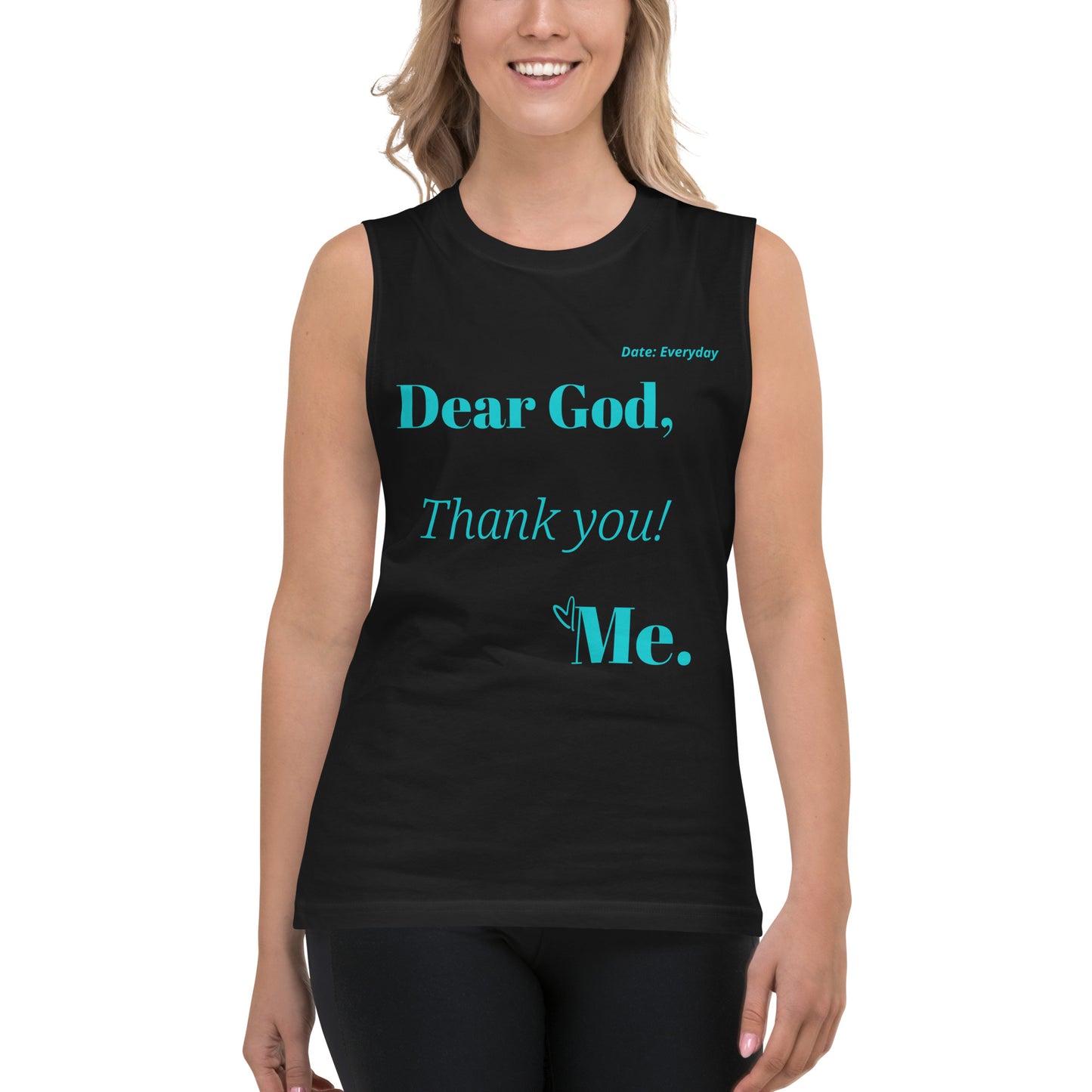 Dear God Unisex Sleeveless Shirt -Trq print