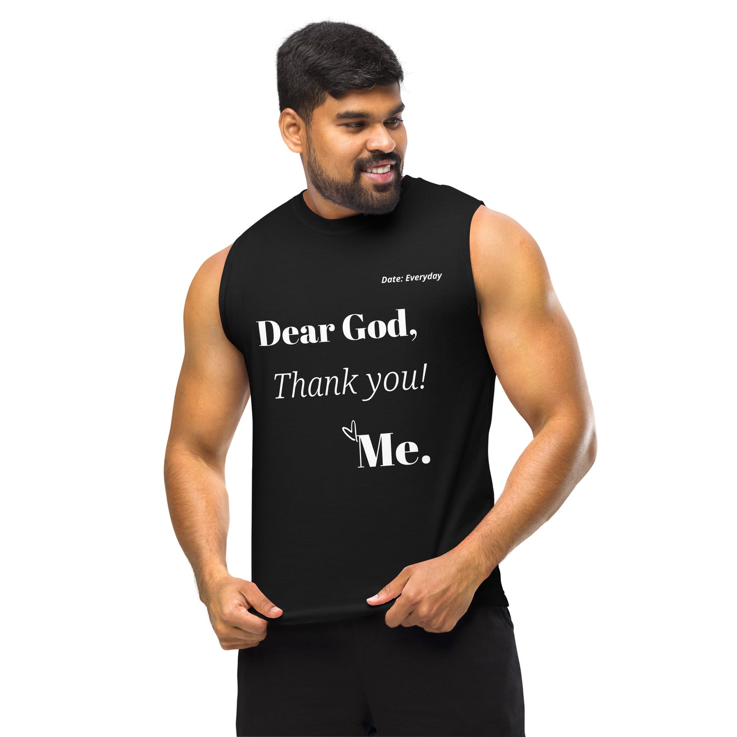 Dear God Unisex Sleeveless Shirt - Black/white