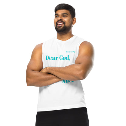 Dear God Unisex Sleeveless Shirt -Trq print