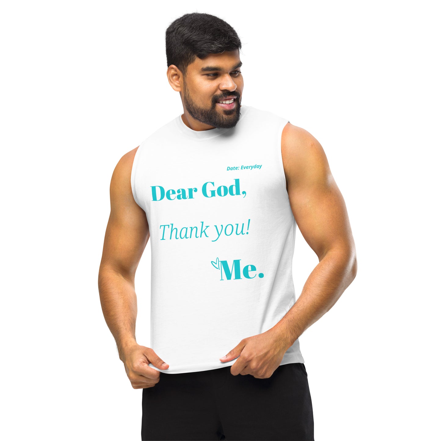 Dear God Unisex Sleeveless Shirt -Trq print