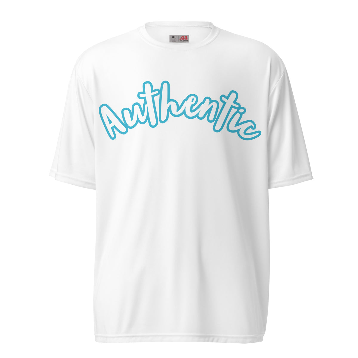 Christian Authentic Dry-Fit T-Shirt – Turquoise & White Print