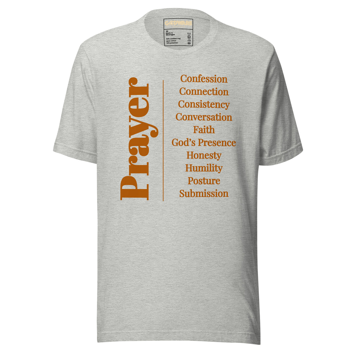 Prayer Unisex Cotton T-Shirt – Black, Athletic Heather & White | Christian Tee | GodWare