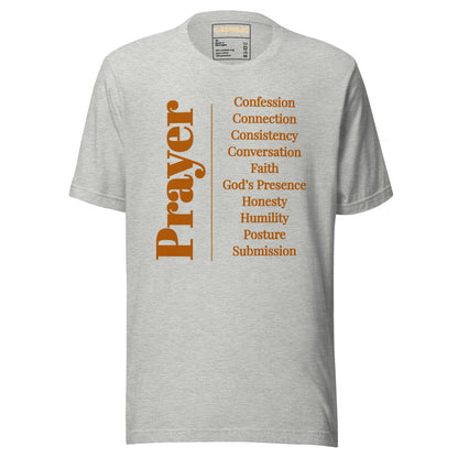 Prayer Unisex Cotton T-Shirt – Black, Athletic Heather & White | Christian Tee | GodWare