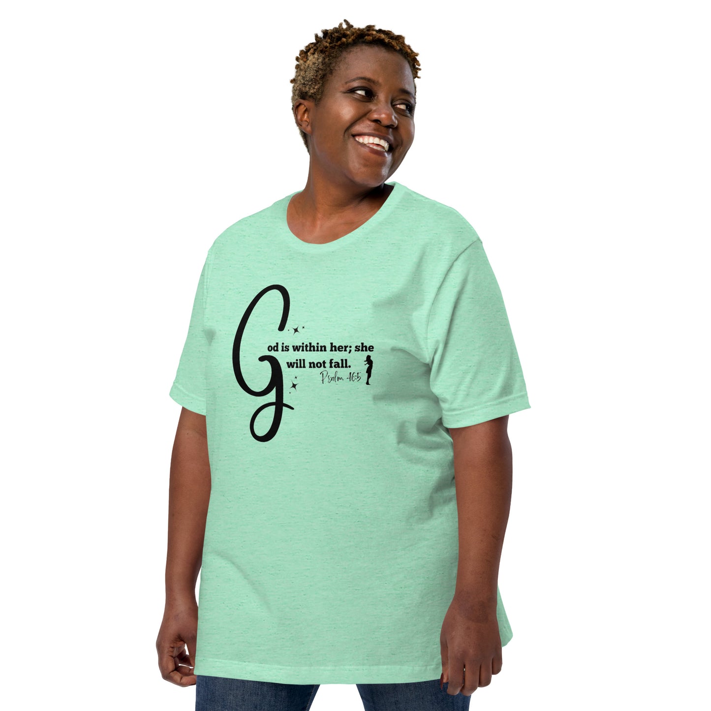 God is within her short-sleeved t-shirt (Black print)