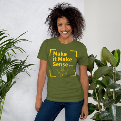 Make Sense Unisex t-shirt  (Yellow print)