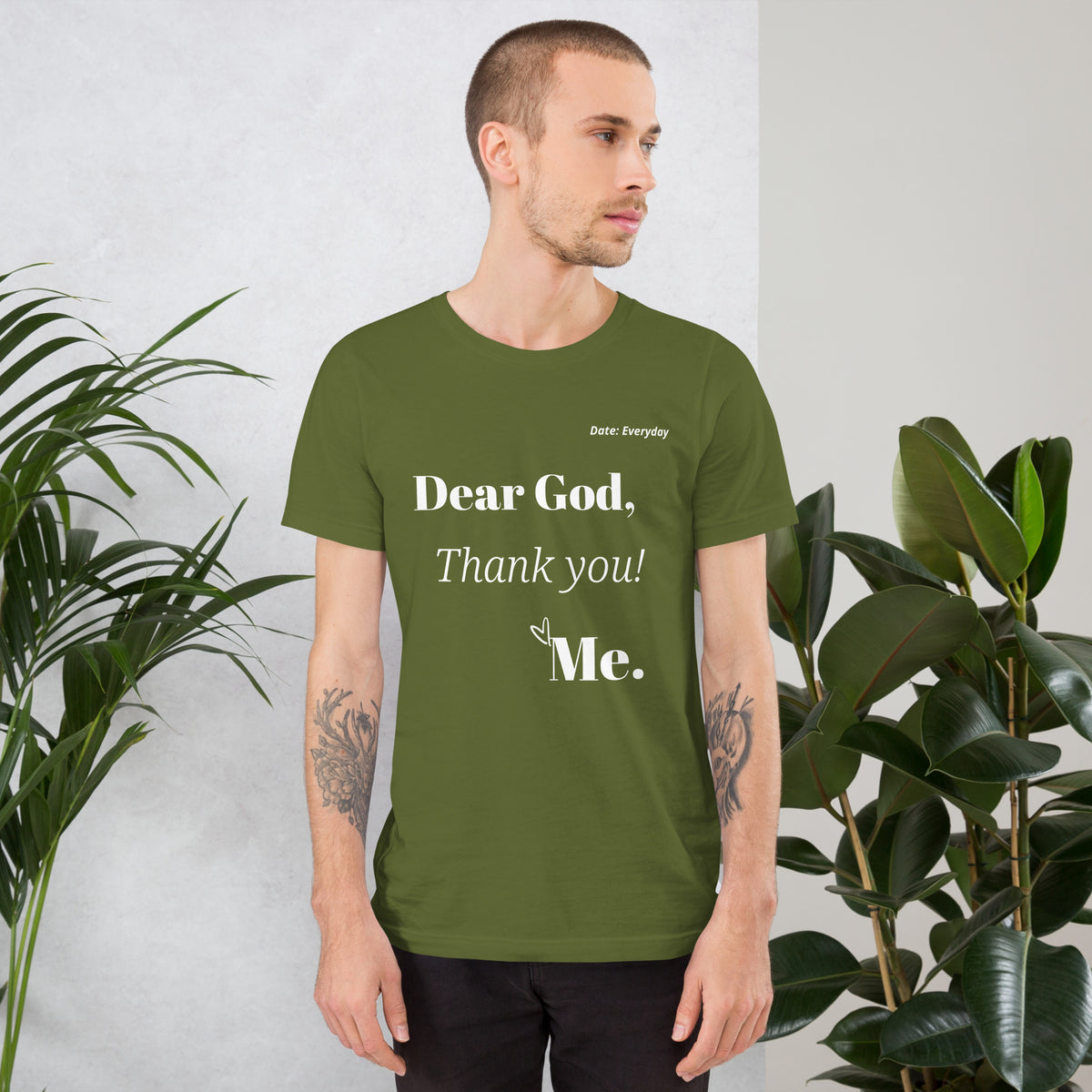 Dear God White Print Short-Sleeve T-Shirt | Christian Inspirational Unisex Tee