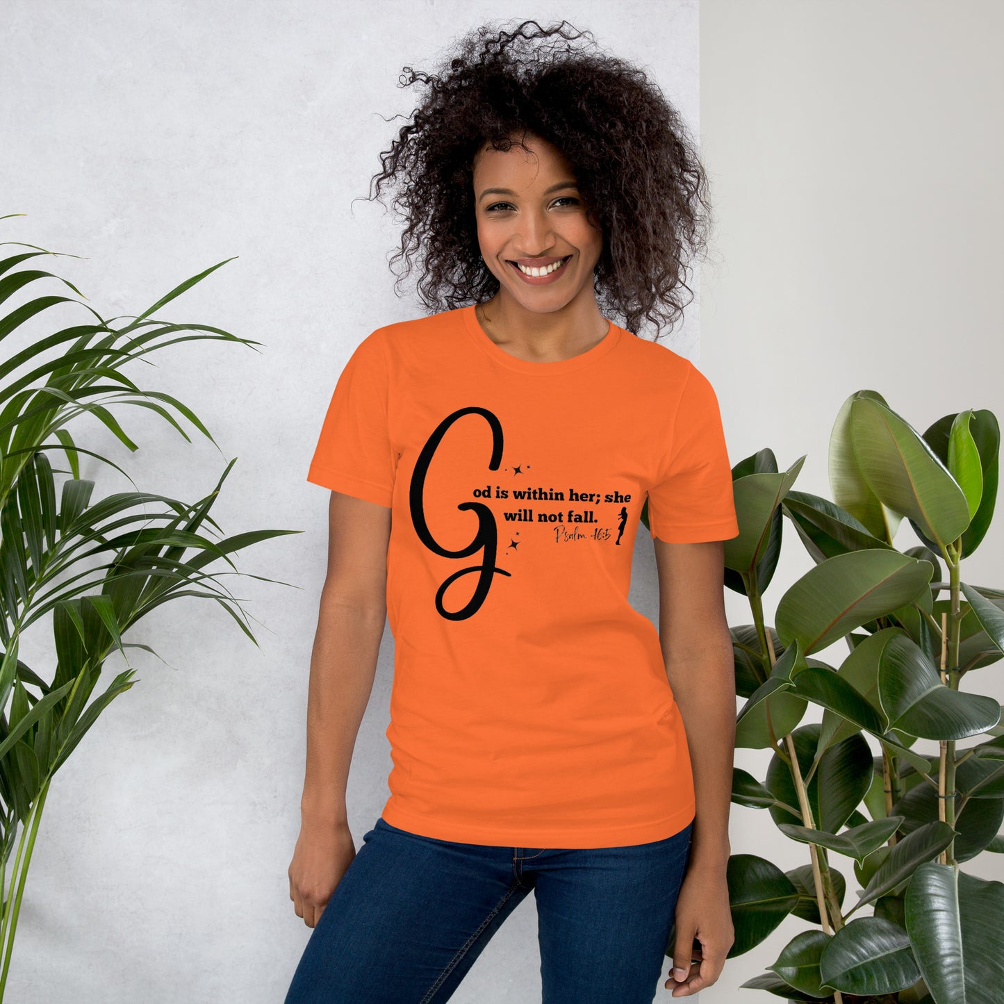 God is within her short-sleeved t-shirt (Black print)