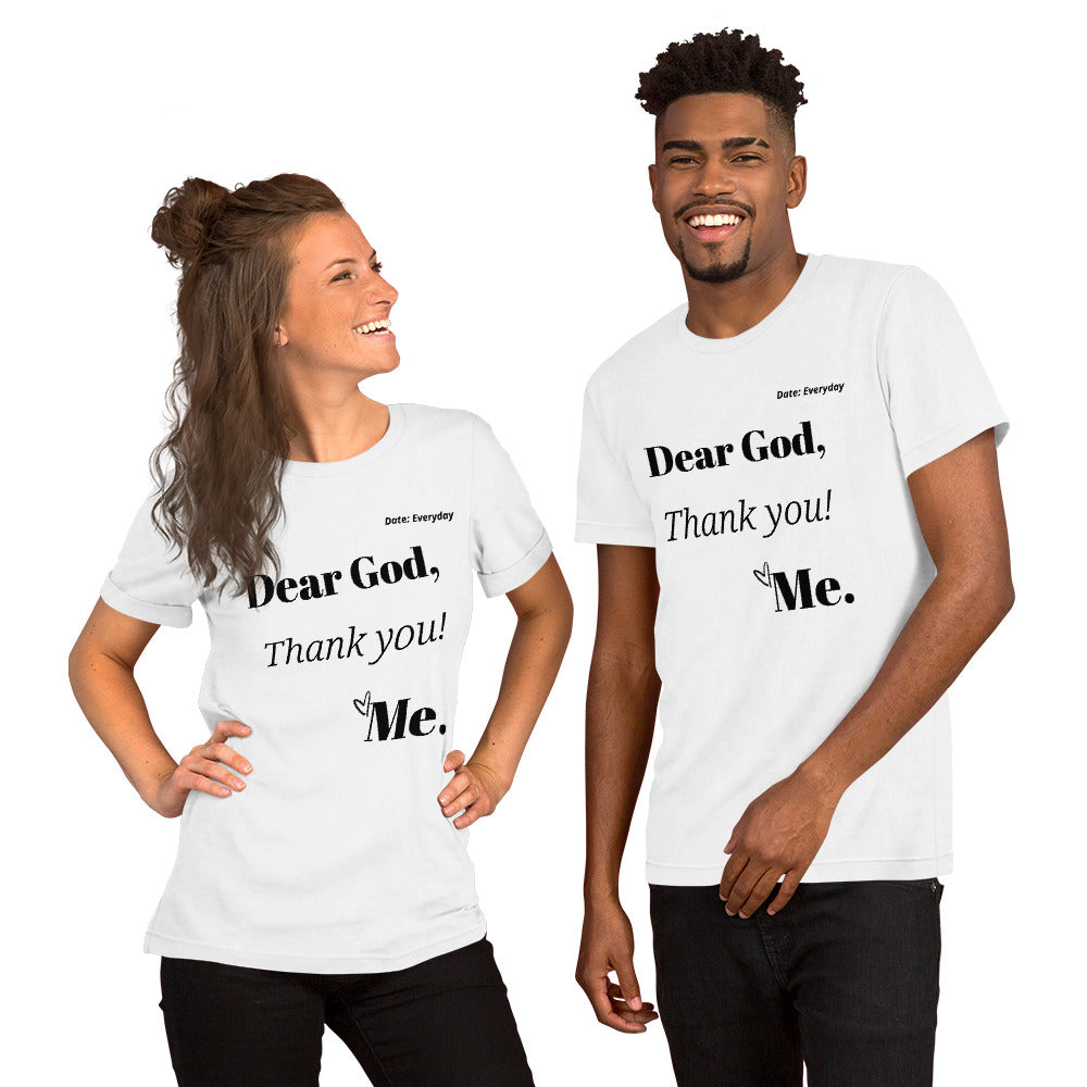 Dear God Unisex short-sleeved t-shirt- Black print