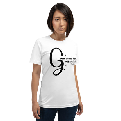 God is within her short-sleeved t-shirt (Black print)