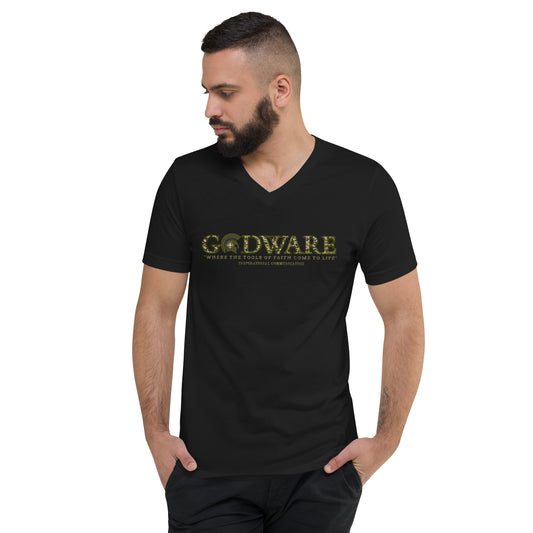 Godware Logo Unisex Short Sleeved V-Neck T-Shirt - Camo print
