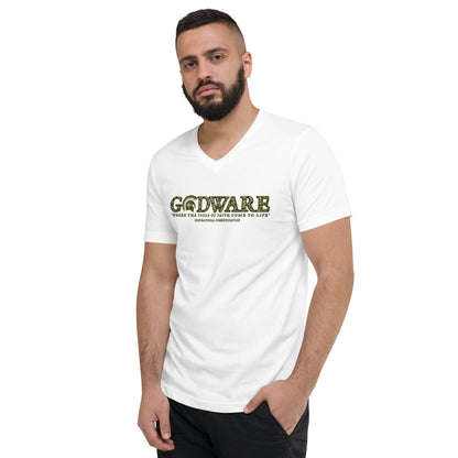 Godware Logo Unisex Short Sleeved V-Neck T-Shirt - Camo print