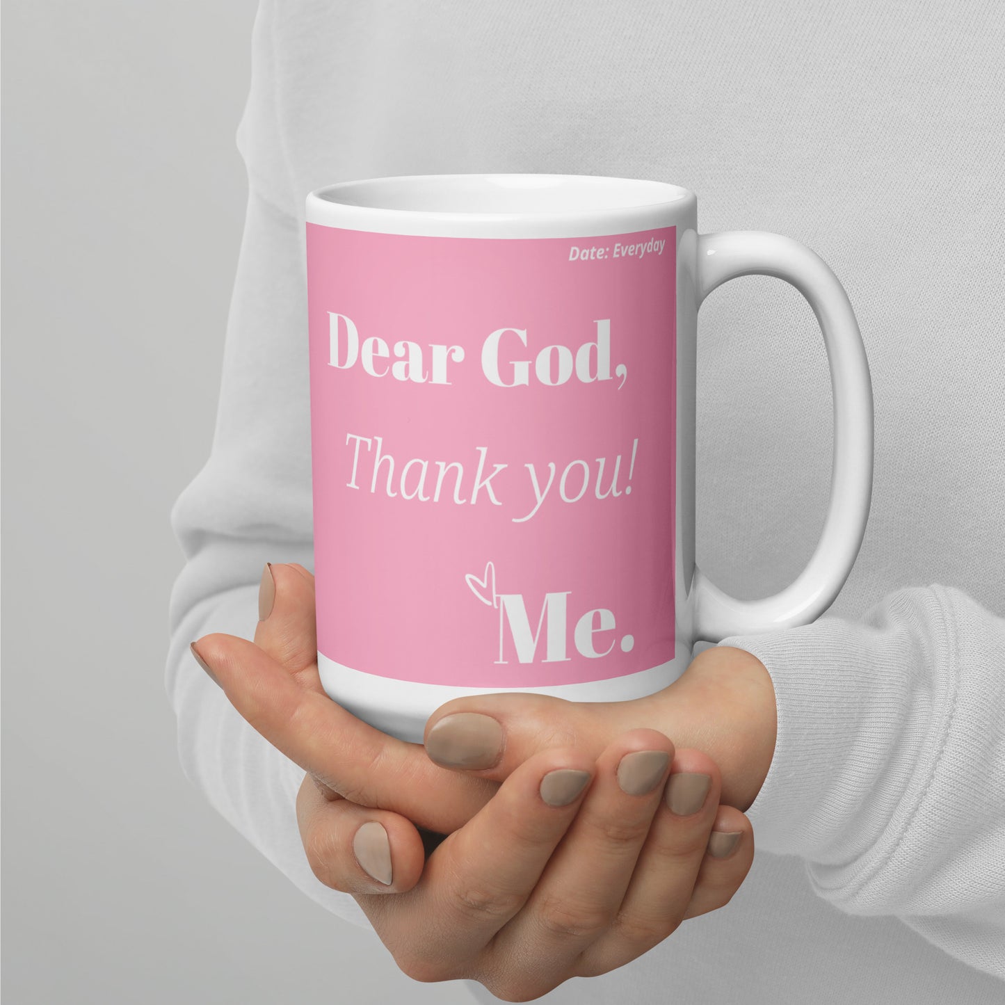 Dear God Inspirational mug - Pink/White