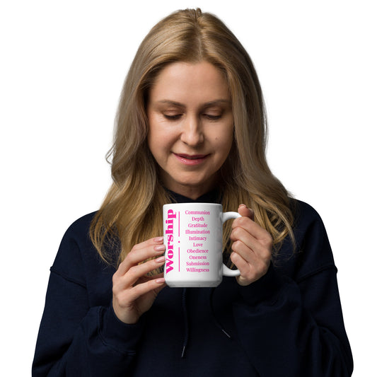 Worship - White/Pink glossy mug