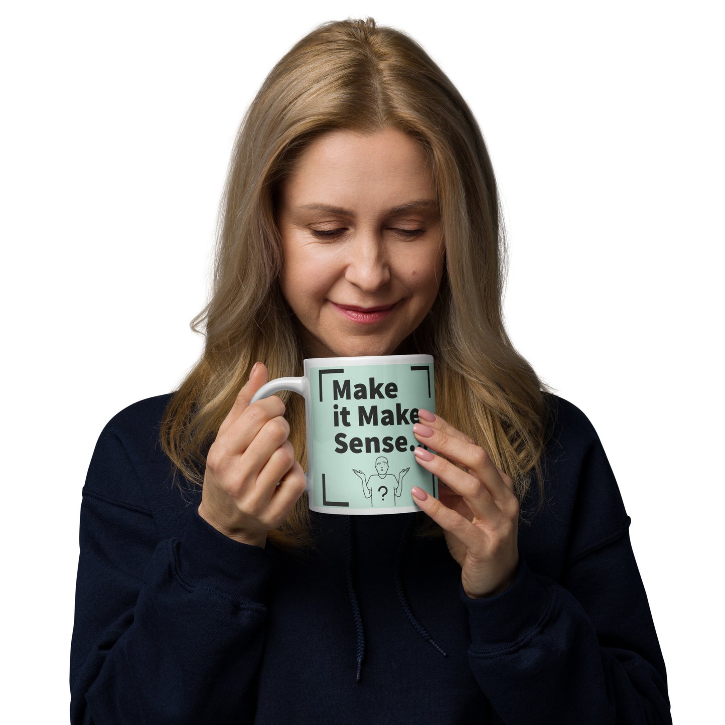 Make it Make Sense Mint/Black glossy mug