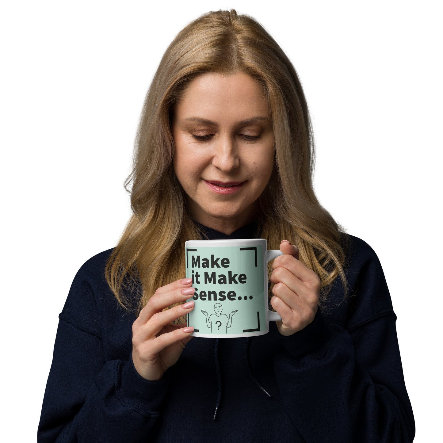 Make it Make Sense Mint/Black glossy mug