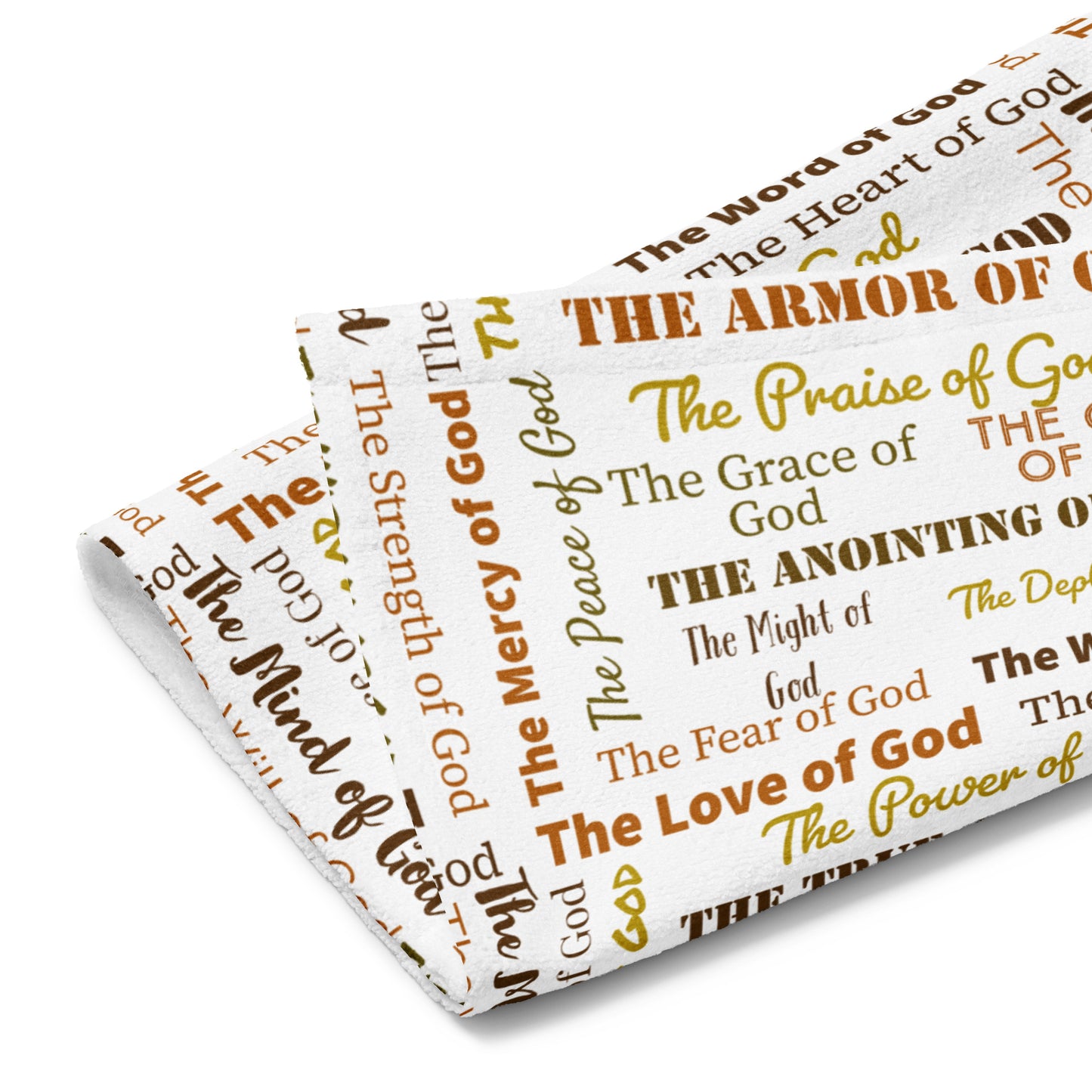 Attributes of God Hand towel - Earth/white
