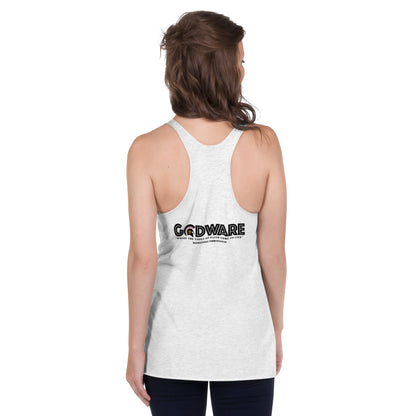 Dear God Women's Racerback Tank - Black Print