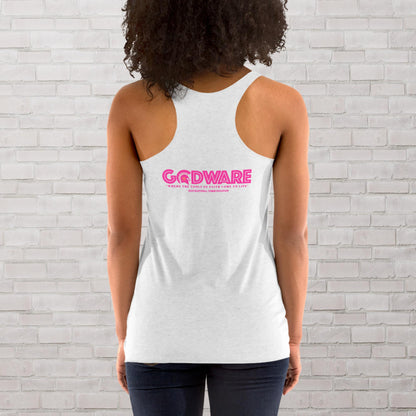 Dear God Women's Racerback Tank - Pink Print